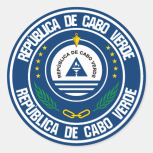 Adesivo Redondo Emblem Redonda de Cabo Verde