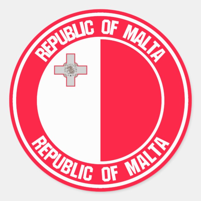 Adesivo Redondo Emblem redonda de Malta (Frente)