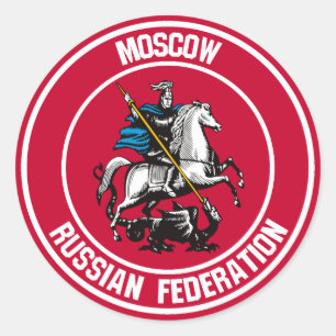 Adesivo Redondo Emblem redonda de Moscou