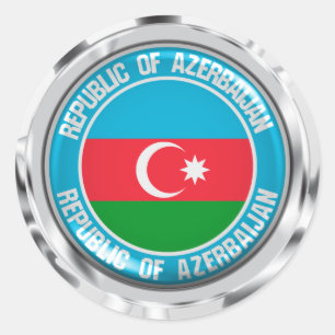 Adesivo Redondo Emblem redonda do Azerbaijão