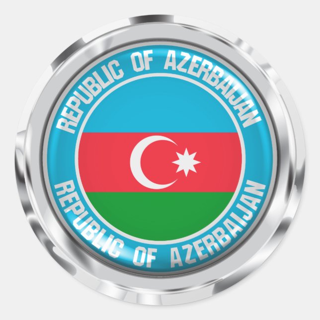 Adesivo Redondo Emblem redonda do Azerbaijão (Frente)