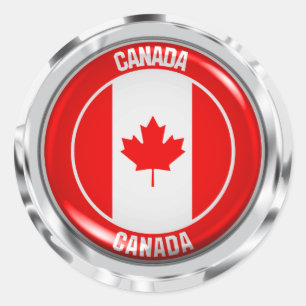 Adesivo Redondo Emblem redonda do Canadá