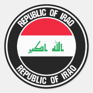 Adesivo Redondo Emblem Redonda do Iraque