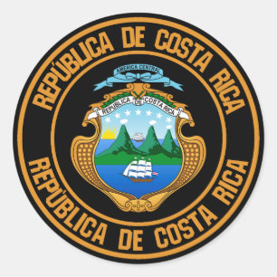 Adesivo Redondo Emblem redondo da Costa Rica