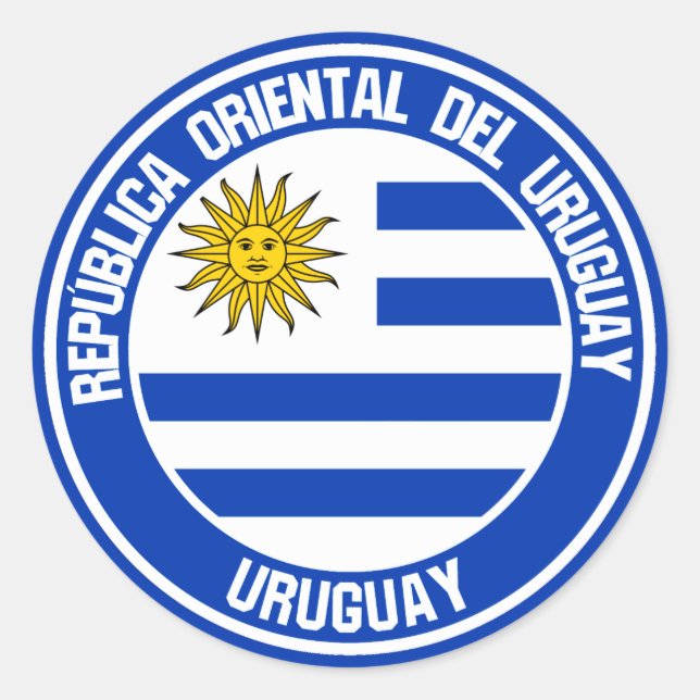 Adesivo Redondo Emblem Uruguay Round (Frente)
