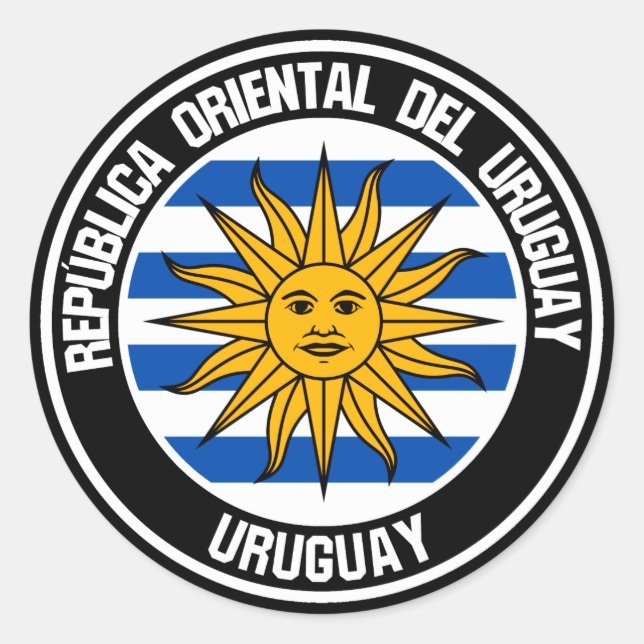 Adesivo Redondo Emblem Uruguay Round (Frente)