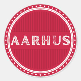 Adesivo Redondo Emblema Aarhus City Pride – Identidade Dinamarques