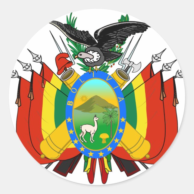 Adesivo Redondo emblema bolivia (Frente)