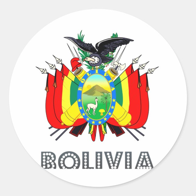 Adesivo Redondo Emblema boliviano (Frente)