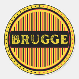 Adesivo Redondo Emblema Bruges City Pride – Identidade Belga