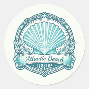 Adesivo Redondo Emblema Costeiro de Atlantic Beach FL