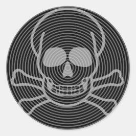 Adesivo Redondo Emblema Crânio e Crossbones