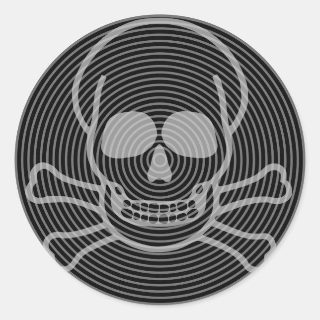 Adesivo Redondo Emblema Crânio e Crossbones (Frente)