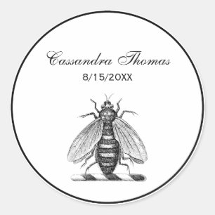 Adesivo Redondo Emblema da Abelha Herádica de Pré-Disquete, Casaco