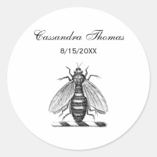 Adesivo Redondo Emblema da Abelha Herádica de Pré-Disquete, Casaco