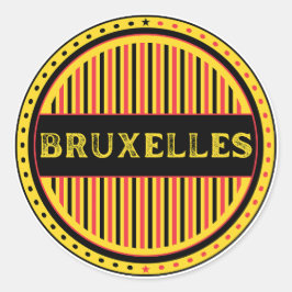 Adesivo Redondo Emblema da Bruxelles City Pride – Identidade Belga