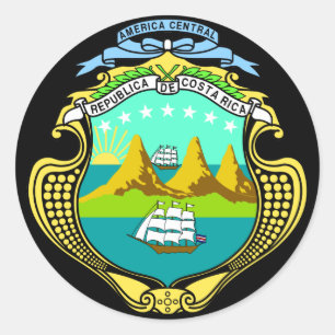 Adesivo Redondo emblema da costa rica