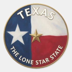 Adesivo Redondo Emblema da Estrela Solitária do Texas ⭐