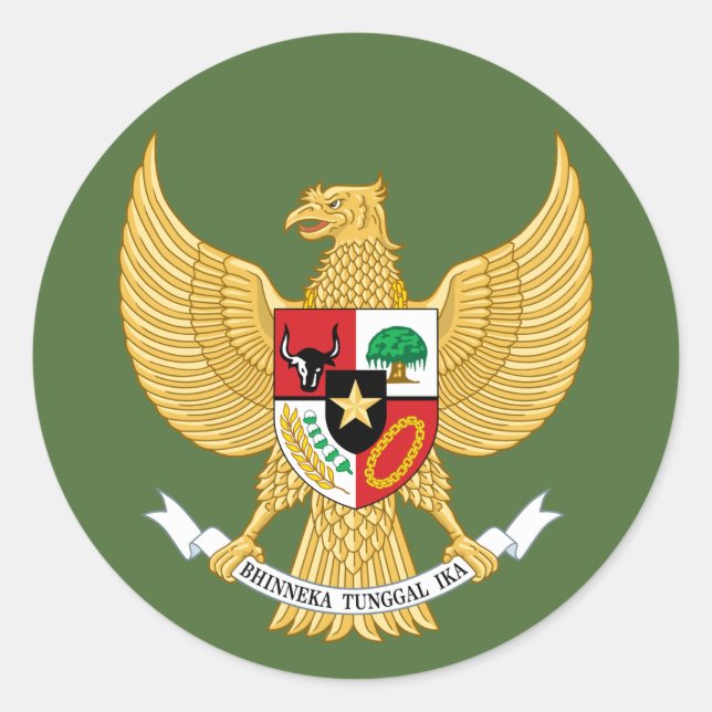 Adesivo Redondo emblema da indonésia (Frente)