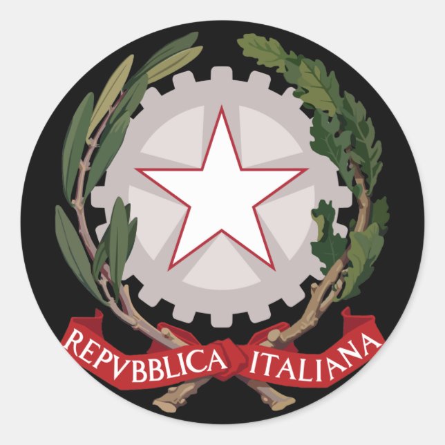 Adesivo Redondo emblema da itália (Frente)