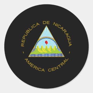 Adesivo Redondo Emblema Da Nicarágua