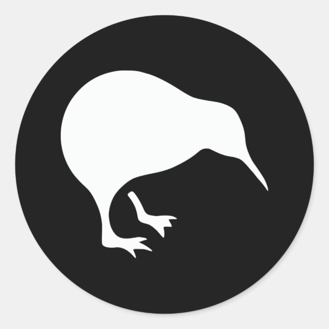 Adesivo Redondo emblema da Nova Zelândia do Kiwi (Frente)