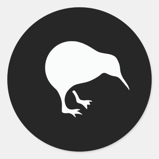 Adesivo Redondo emblema da Nova Zelândia do Kiwi (Frente)