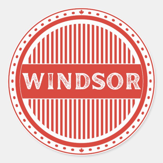 Adesivo Redondo Emblema da Orgulho da Cidade de Windsor – Identida (Frente)