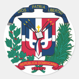 Adesivo Redondo emblema da república dominicana