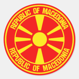 Adesivo Redondo Emblema da Ronda da da Macedônia