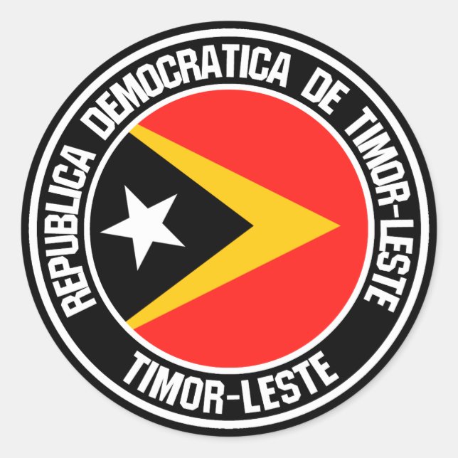 Adesivo Redondo Emblema da Ronda de Timor Leste (Frente)