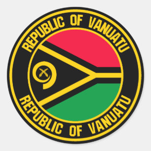 Adesivo Redondo Emblema da Ronda de Vanuatu