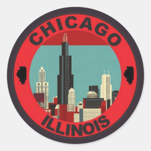 Adesivo Redondo Emblema de Chicago