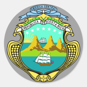 Adesivo Redondo emblema de Costa-Rica