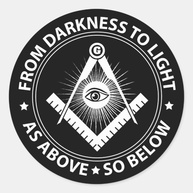 Adesivo Redondo Emblema de Freemasonry (Frente)