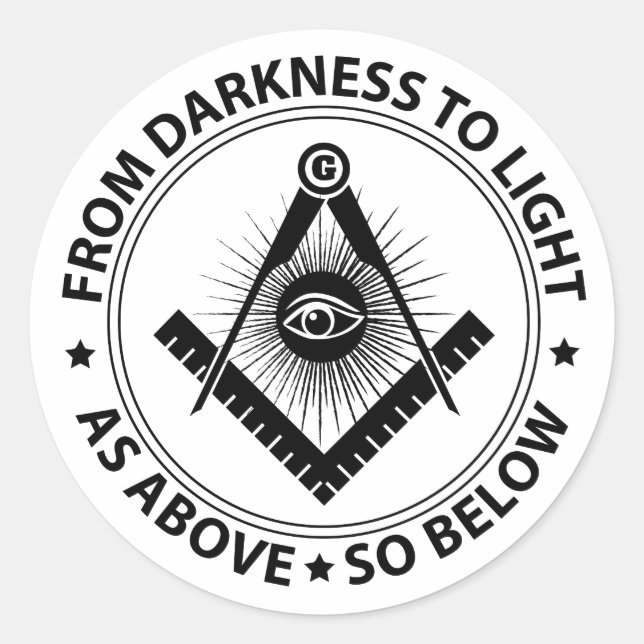 Adesivo Redondo Emblema de Freemasonry (Frente)