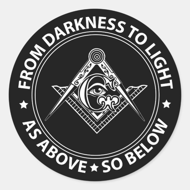 Adesivo Redondo Emblema de Freemasonry (Frente)
