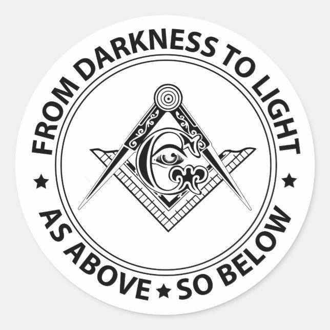 Adesivo Redondo Emblema de Freemasonry (Frente)