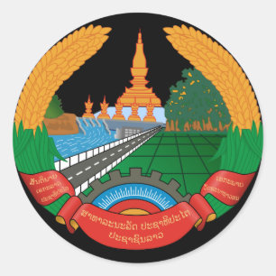 Adesivo Redondo emblema de laos