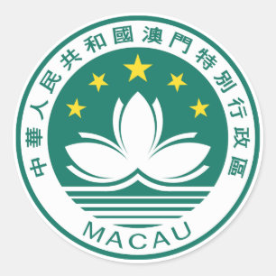 Adesivo Redondo Emblema de Macau