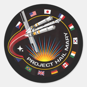 Adesivo Redondo Emblema de Missão Espacial