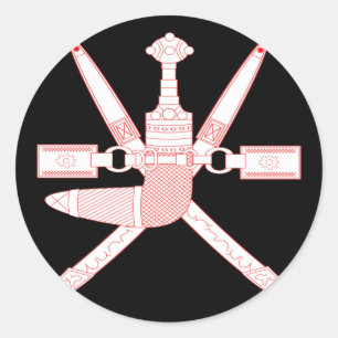 Adesivo Redondo emblema de oman
