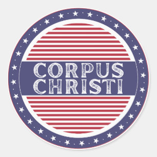 Adesivo Redondo Emblema de Orgulho da Cidade de Corpus Christi Ide