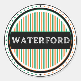 Adesivo Redondo Emblema de Orgulho da Cidade de Waterford – Identi