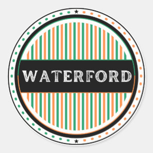 Adesivo Redondo Emblema de Orgulho da Cidade de Waterford – Identi