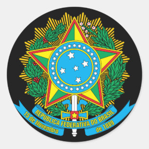 Adesivo Redondo emblema do Brasil