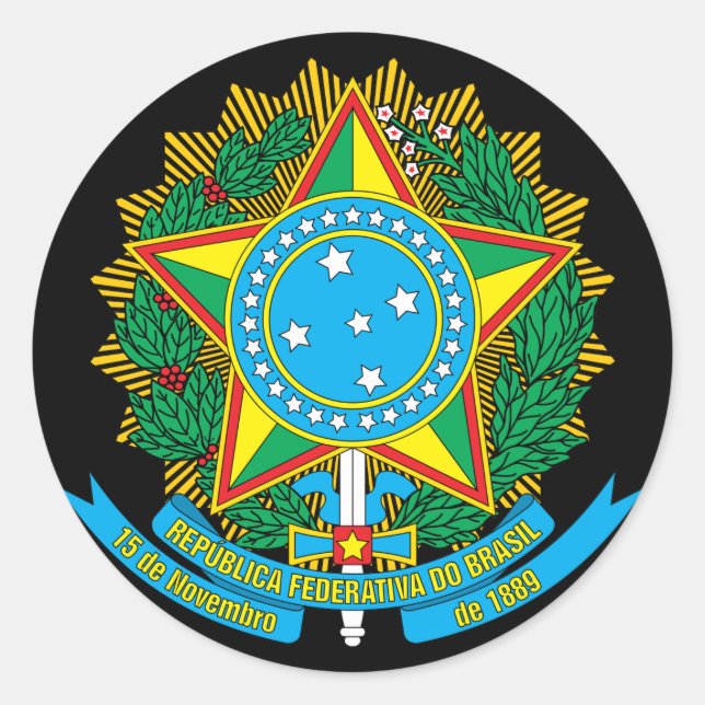 Adesivo Redondo emblema do Brasil (Frente)