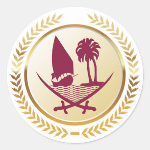 Adesivo Redondo Emblema do Catar