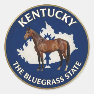 Adesivo Redondo Emblema do Cavalo do Orgulho do Estado de Kentucky