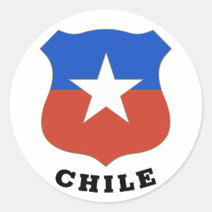 Adesivo Redondo Emblema do Chile